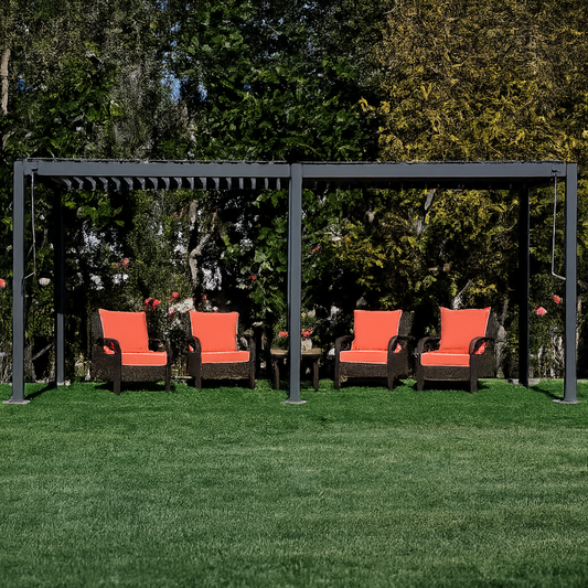 10"x20" Adjustable Louvered Pergola – Aluminum Frame