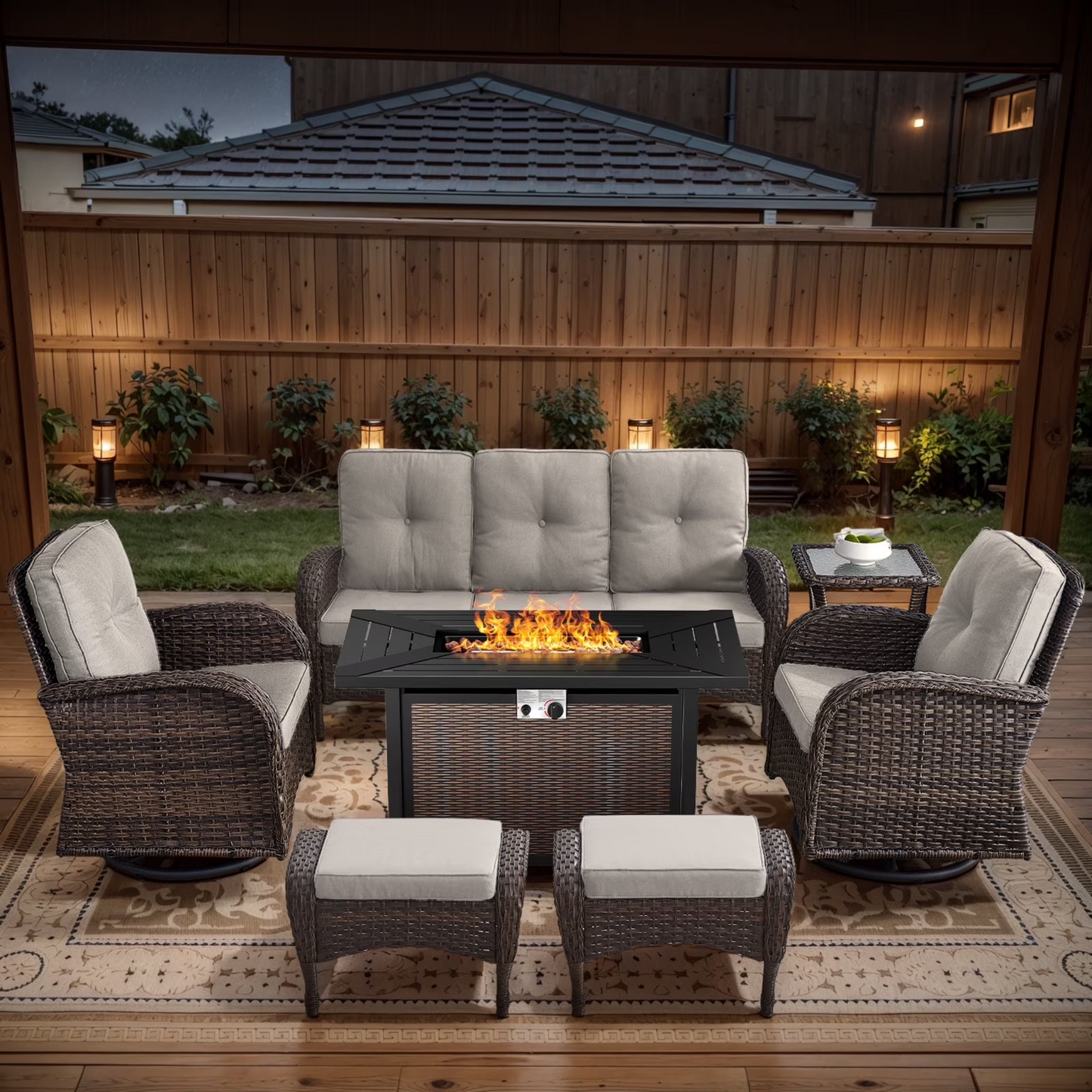 7-Piece Patio Furniture Set – Fire Pit Seating