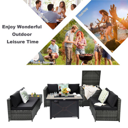 9-Piece Patio Furniture Set – Fire Pit Storage