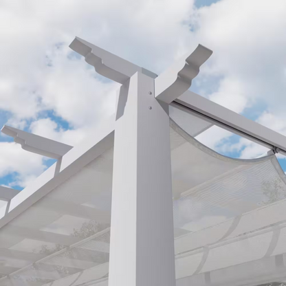 11"×11" Aluminum Pergola – White Frame with Canopy
