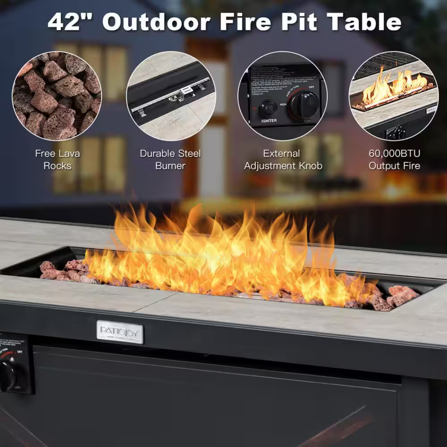 9-Piece Patio Furniture Set – Fire Pit Storage