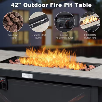 9-Piece Patio Furniture Set – Fire Pit Storage