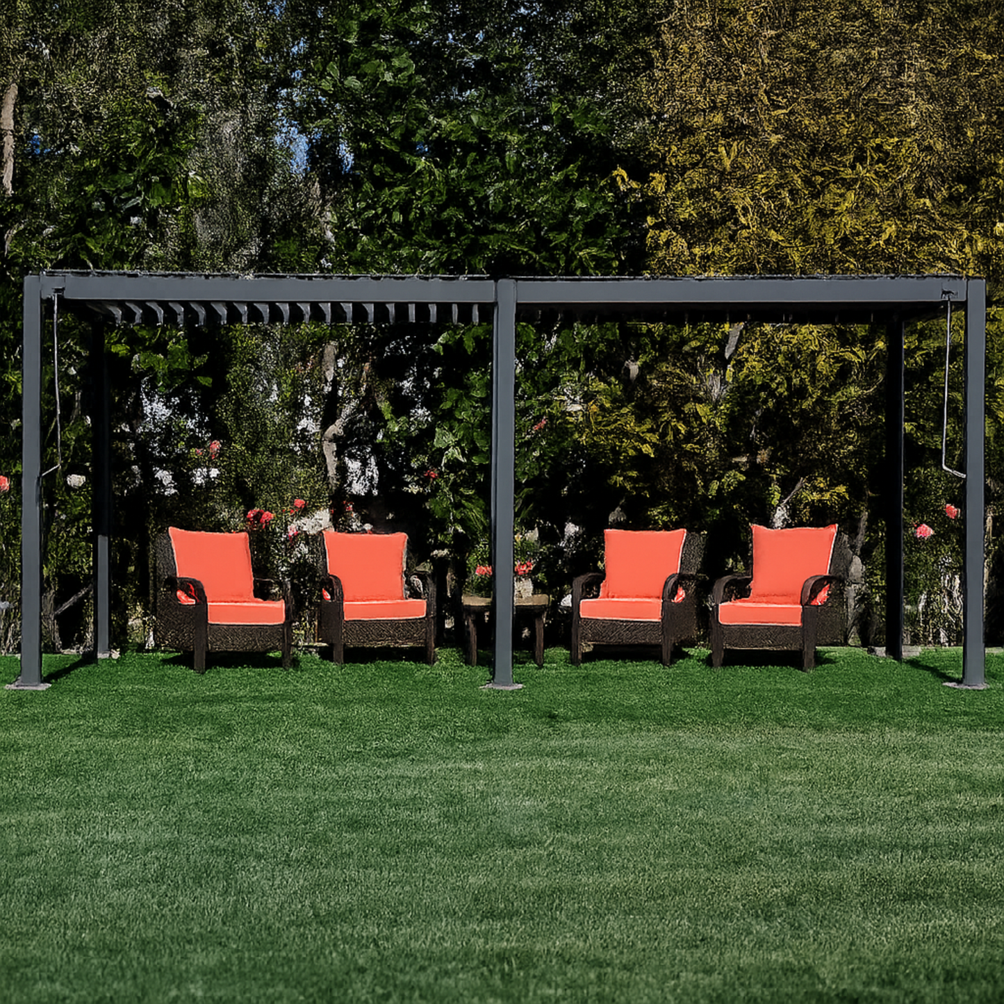 10"x20" Adjustable Louvered Pergola – Aluminum Frame