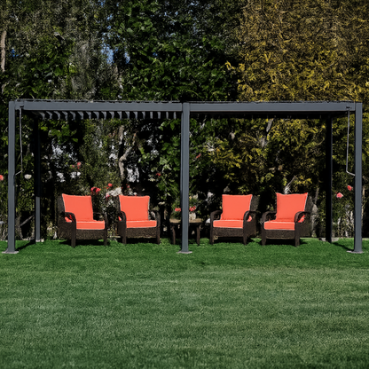 10"x20" Adjustable Louvered Pergola – Aluminum Frame