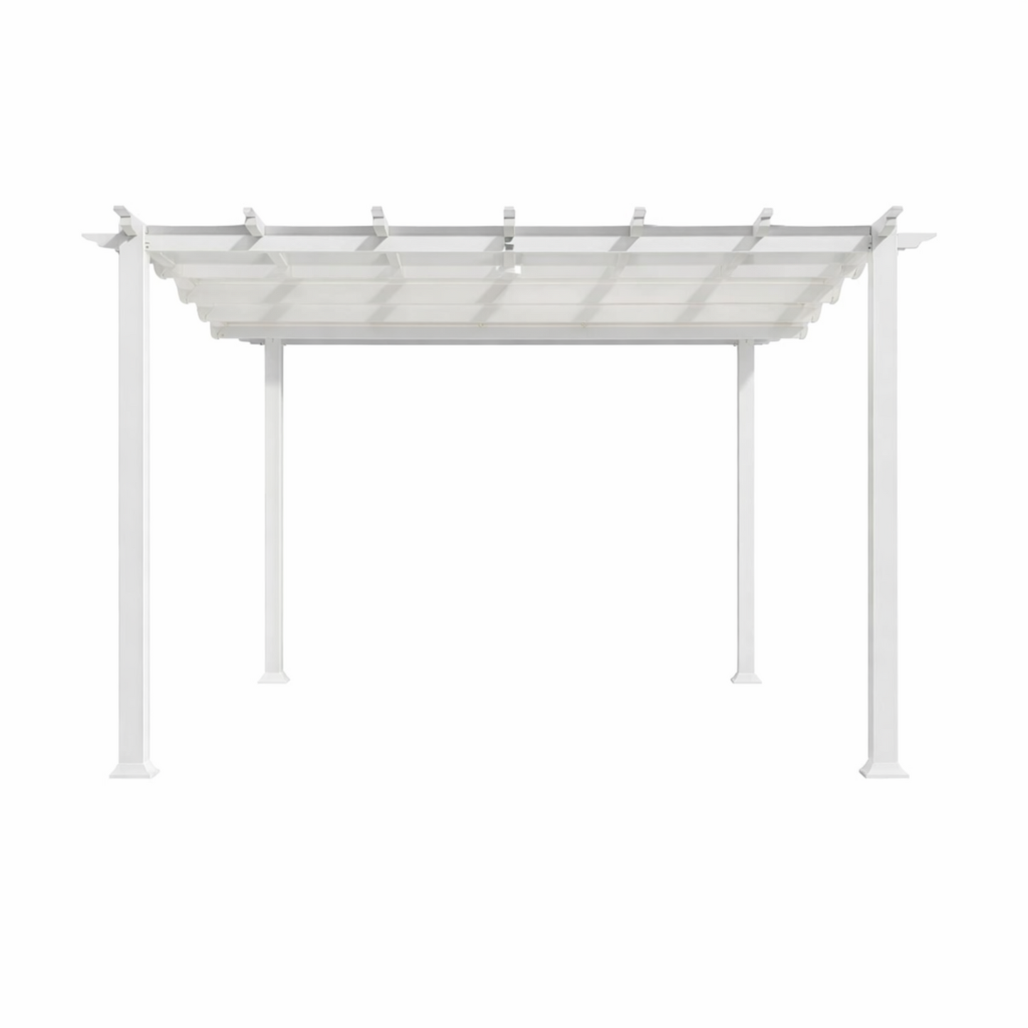 11"×11" Aluminum Pergola – White Frame with Canopy