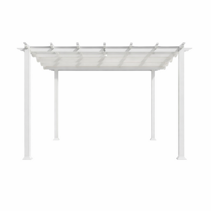 11"×11" Aluminum Pergola – White Frame with Canopy
