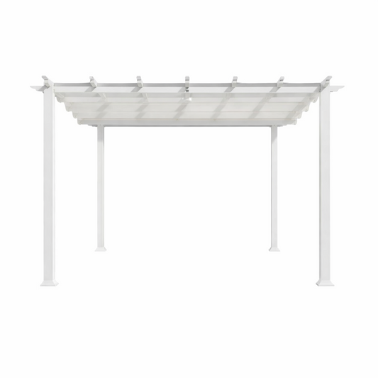 11"×11" Aluminum Pergola – White Frame with Canopy