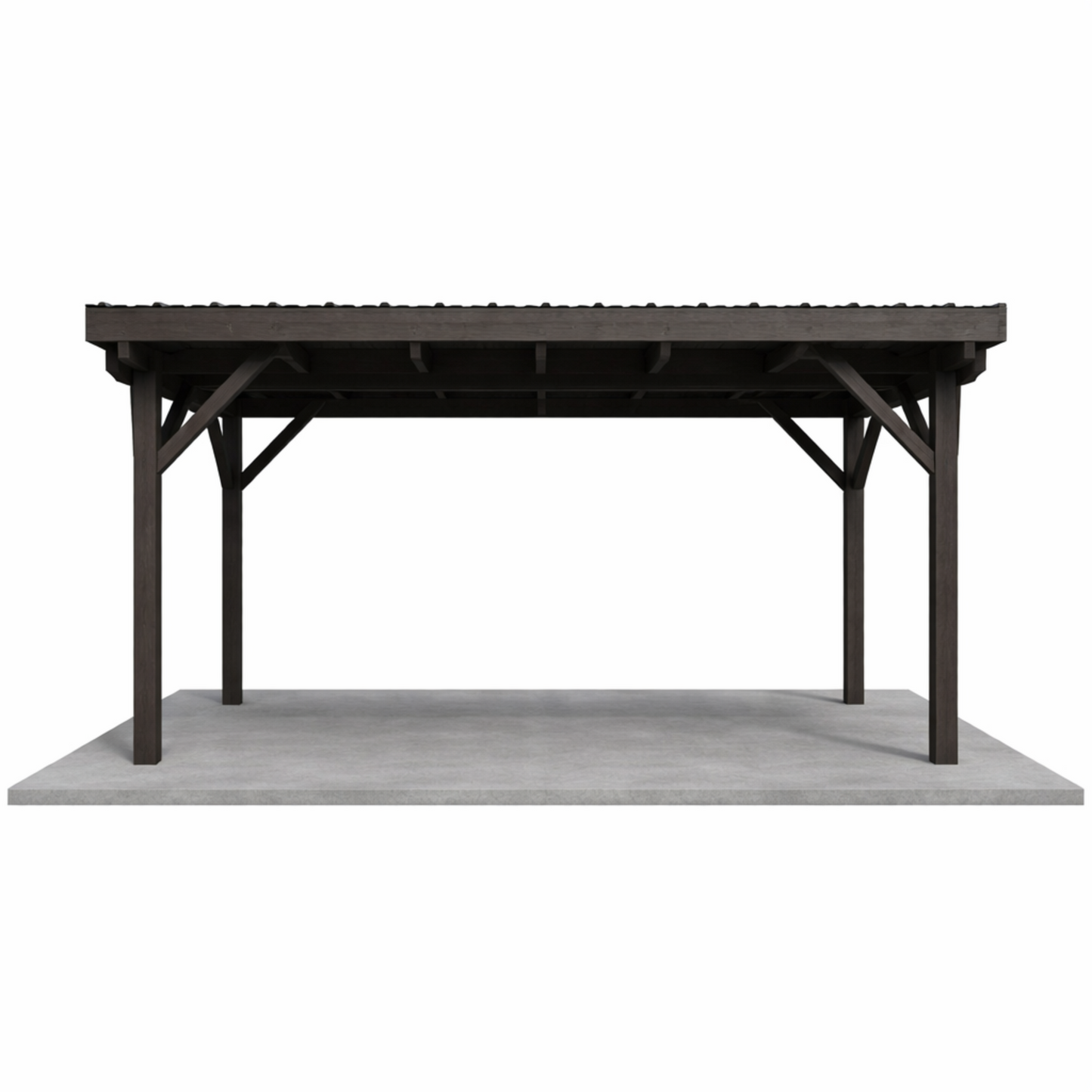 17"×12" Wood Gazebo – Flat Roof Design