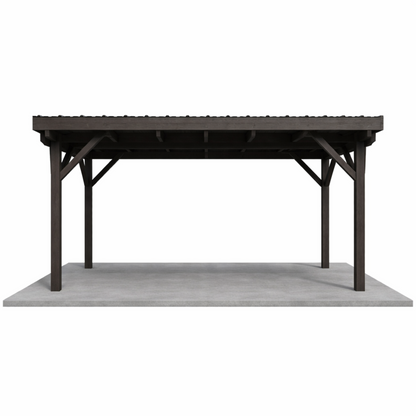 17"×12" Wood Gazebo – Flat Roof Design