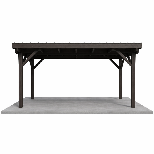 17"×12" Wood Gazebo – Flat Roof Design