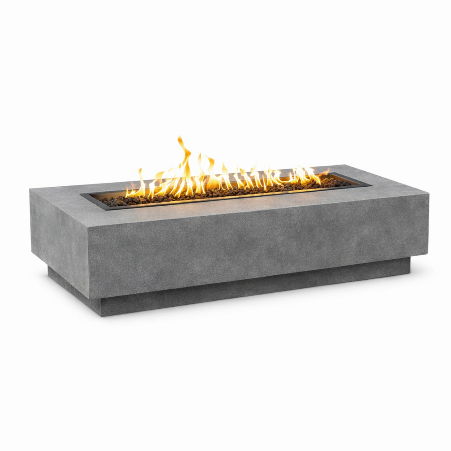 56"×32" Cast Concrete Fire Pit Table