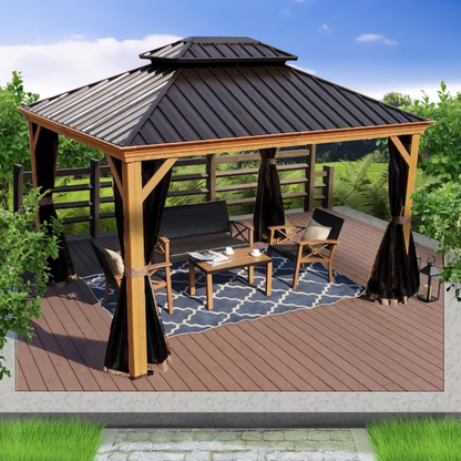 12"×18" Hardtop Gazebo – Double Roof Design