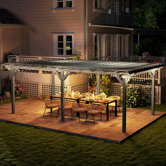 12"×20" Wood Pergola – Grape Trellis Style