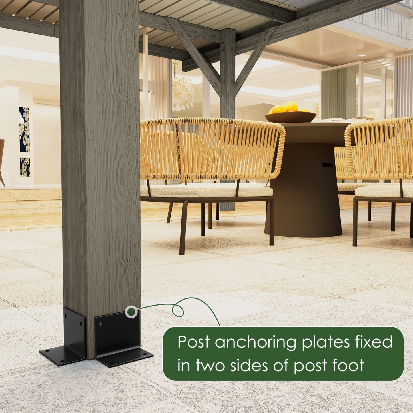 17"×12" Wood Gazebo – Flat Roof Design