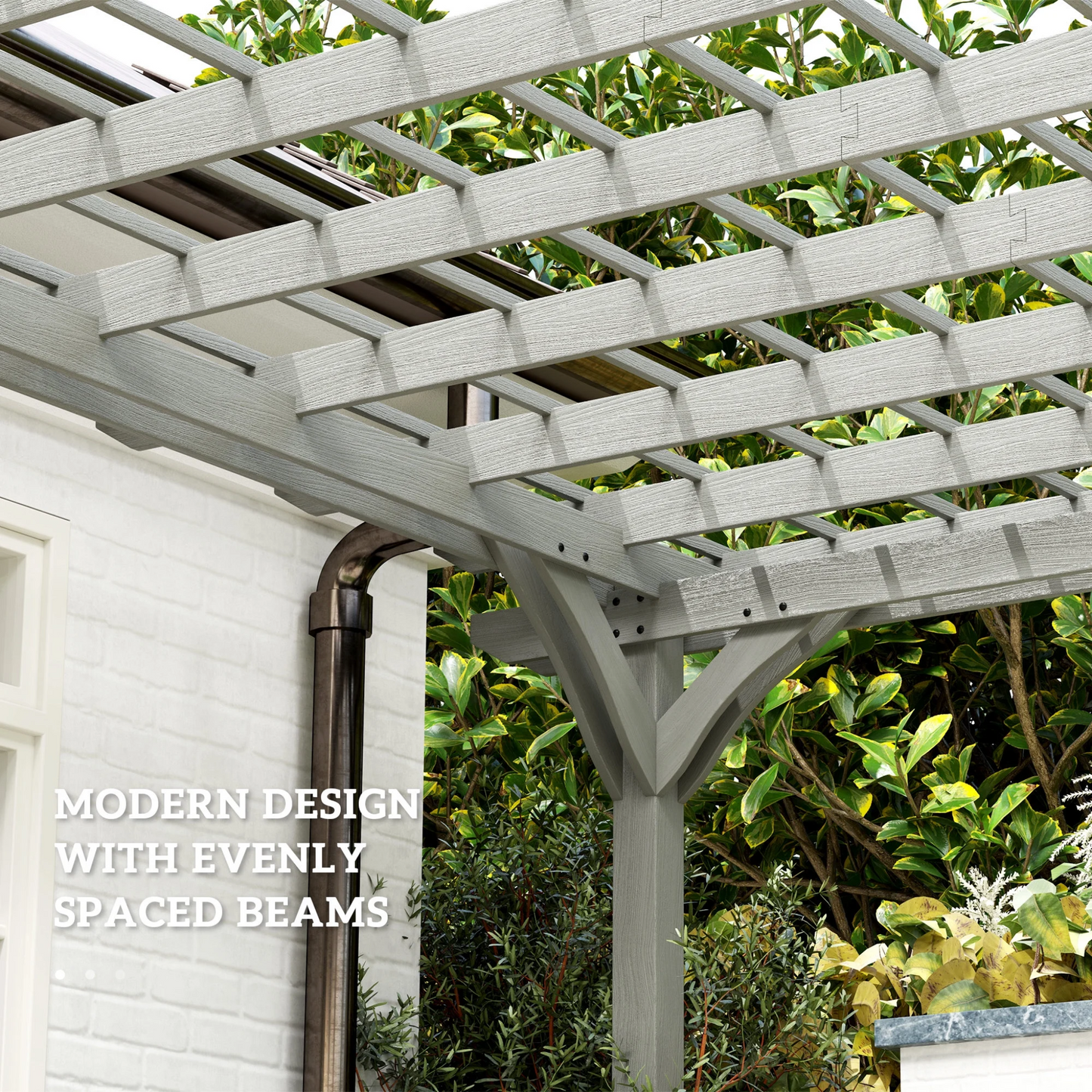 12"×20" Wood Pergola – Grape Trellis Style