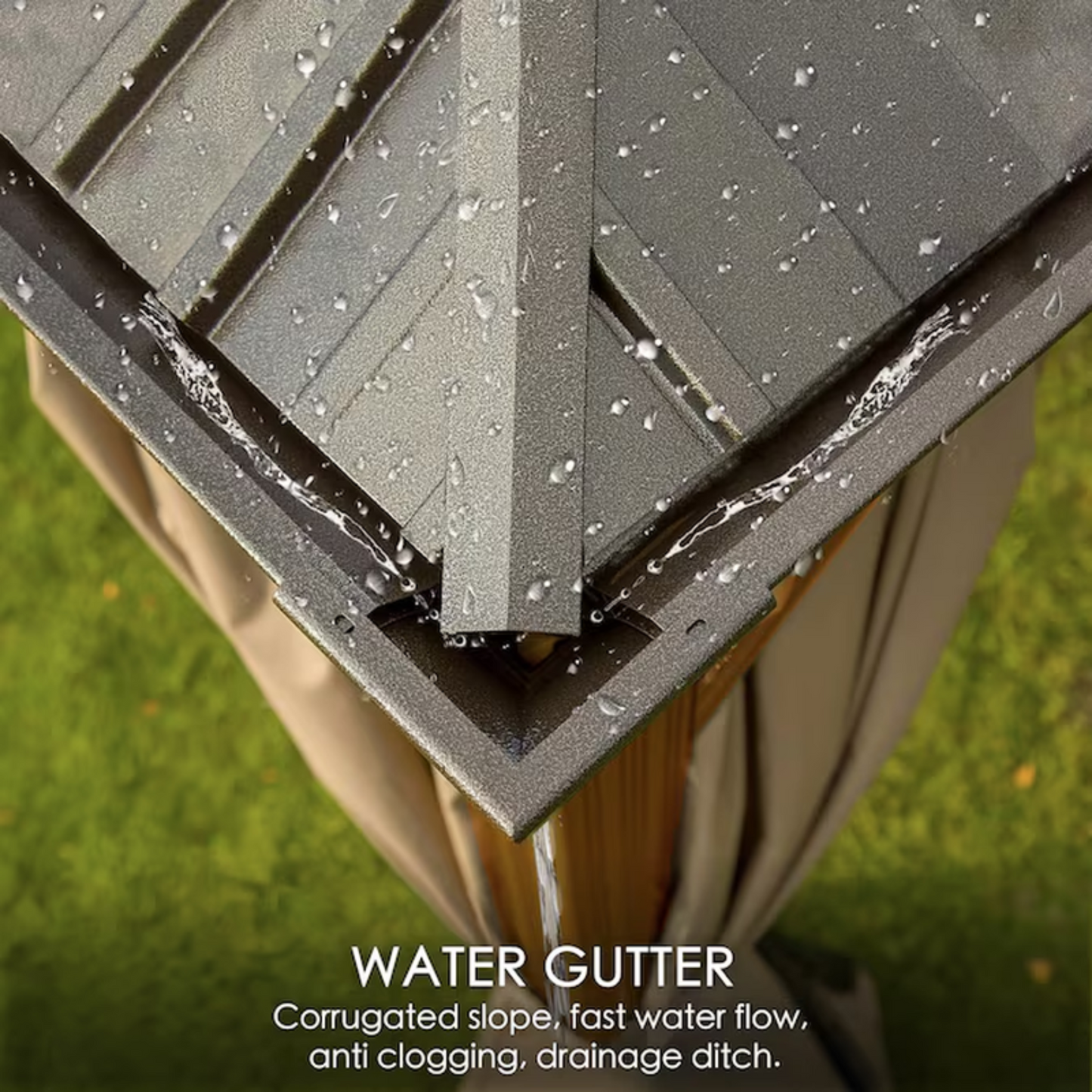 12"×18" Hardtop Gazebo – Double Roof Design