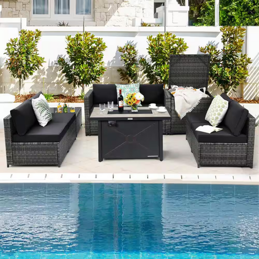 9-Piece Patio Furniture Set – Fire Pit Storage