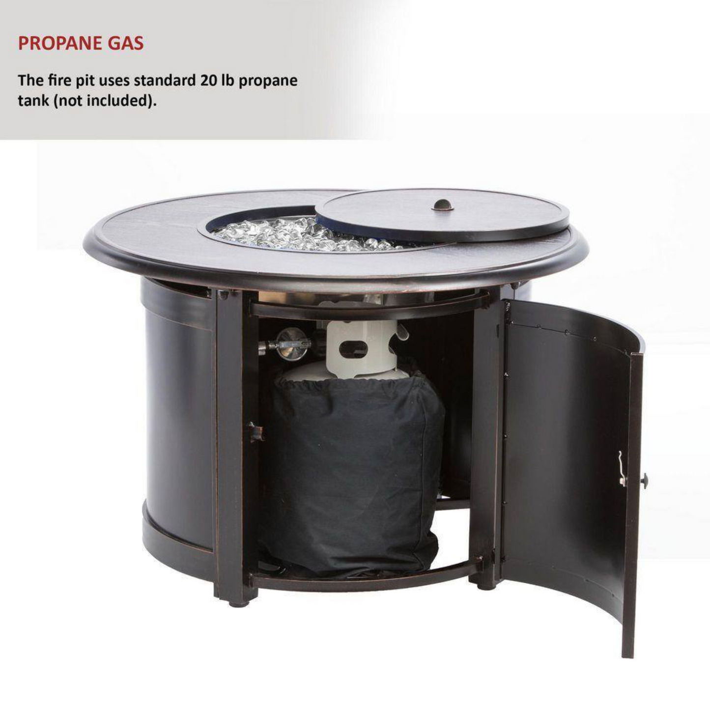 36″ Round Aluminum Fire Pit Table