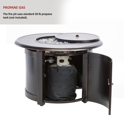 36″ Round Aluminum Fire Pit Table