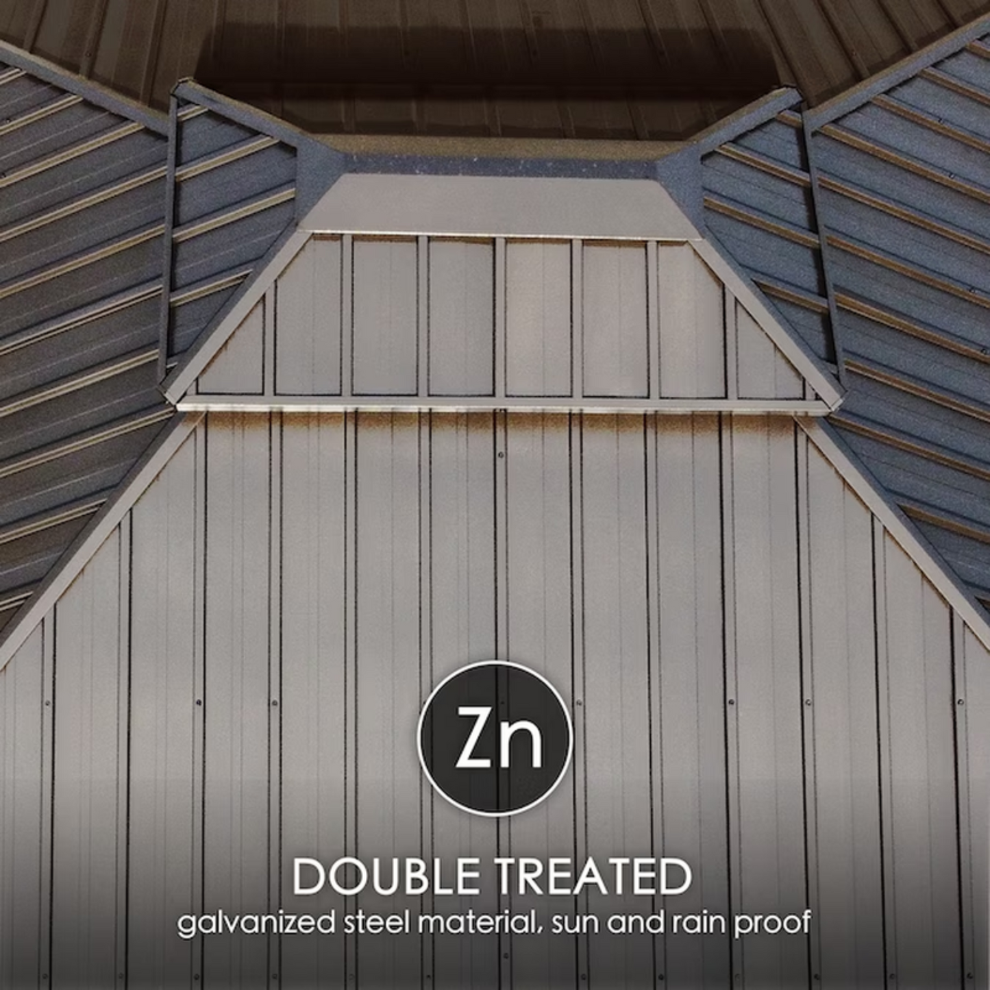 12"×18" Hardtop Gazebo – Double Roof Design