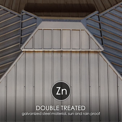 12"×18" Hardtop Gazebo – Double Roof Design