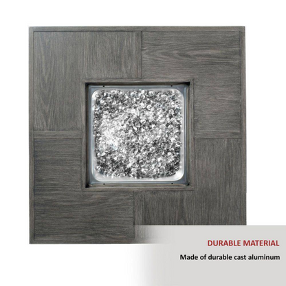 40"×25" Square Aluminum Fire Pit Table