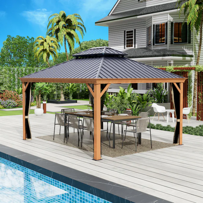 12"×18" Hardtop Gazebo – Double Roof Design