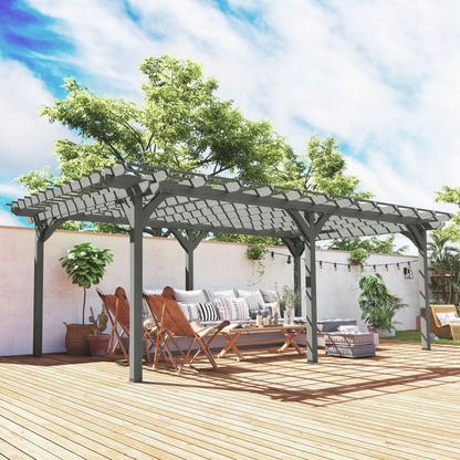 12"×20" Wood Pergola – Grape Trellis Style