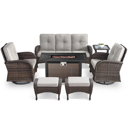7-Piece Patio Furniture Set – Fire Pit Seating