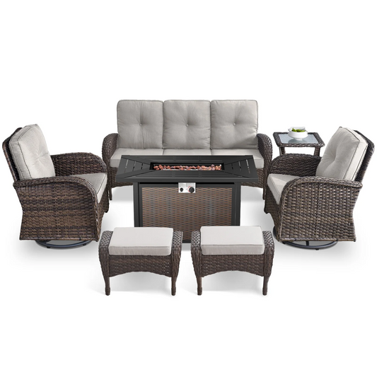 7-Piece Patio Furniture Set – Fire Pit Seating