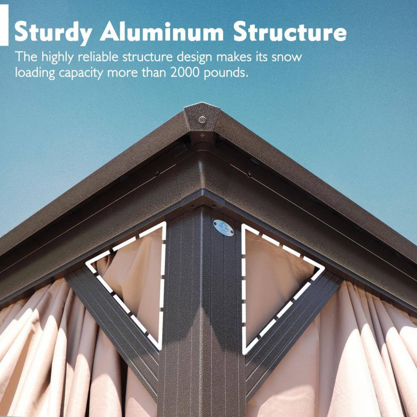 12"×16" Aluminum Hardtop Gazebo – Double Roof Design